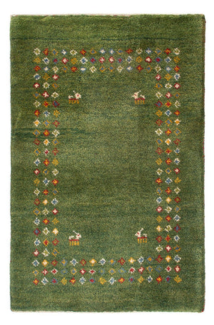 Gabbeh tapijt - Perzisch - 89 x 62 cm - zeegroen