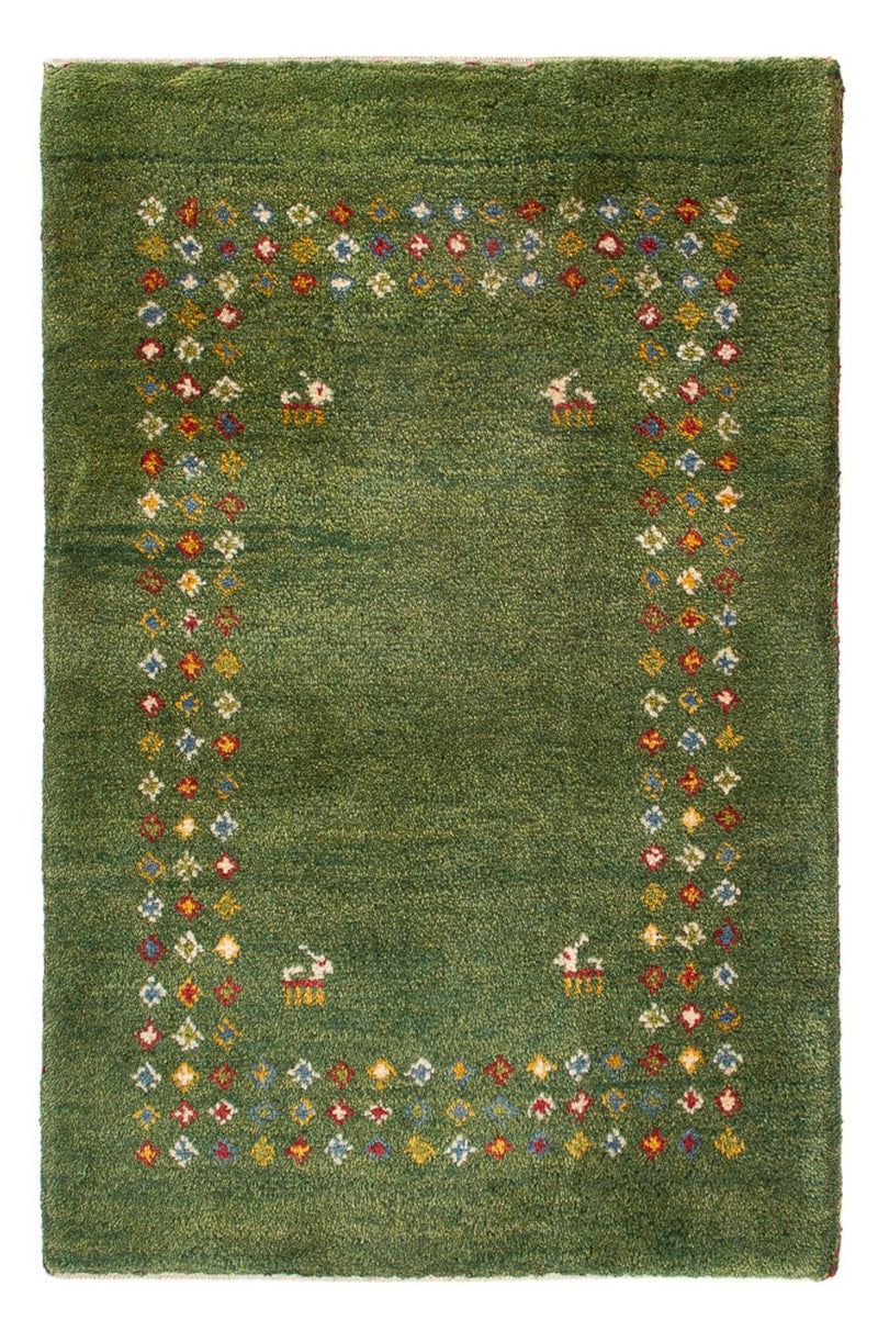 Gabbeh tapijt - Perzisch - 89 x 62 cm - zeegroen