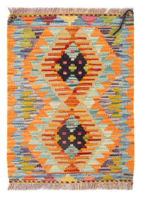 Kelim tapijt - Splash - 60 x 40 cm - veelkleurig