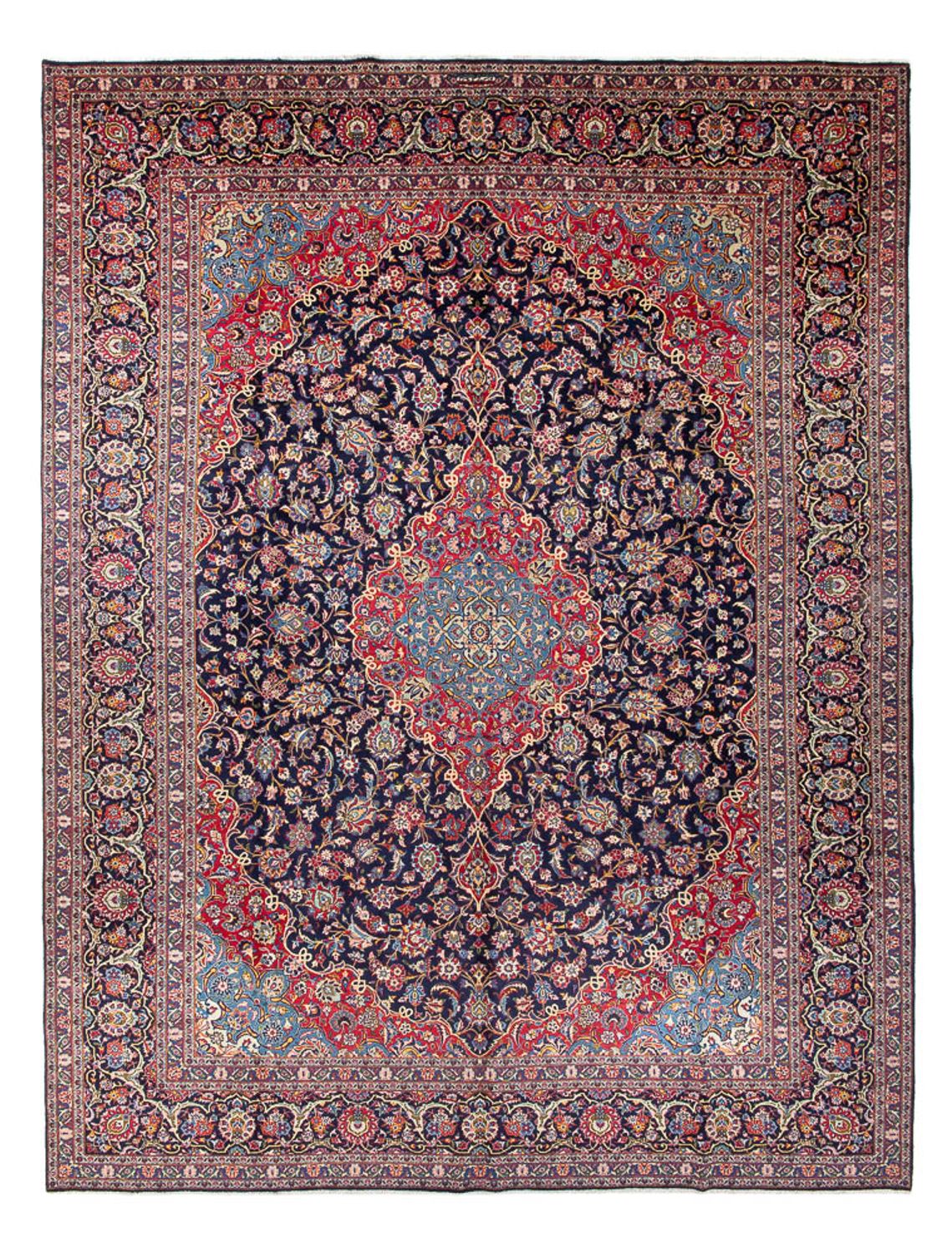 Perzisch tapijt - Keshan - Antiek - 410 x 298 cm - donkerblauw