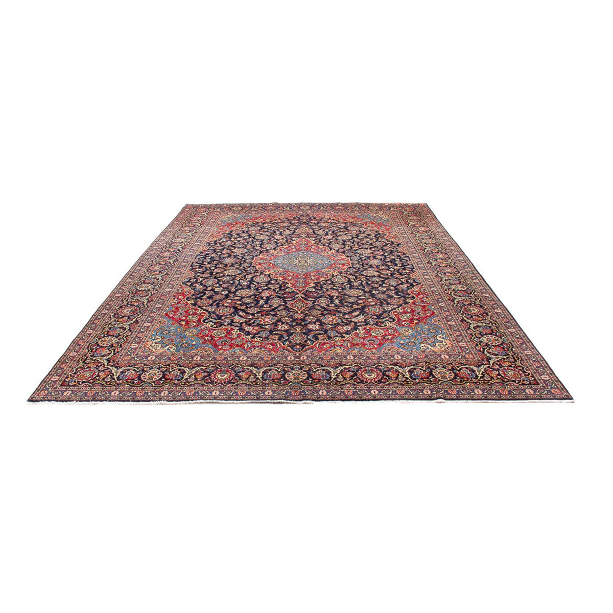 Perzisch tapijt - Keshan - Antiek - 410 x 298 cm - donkerblauw