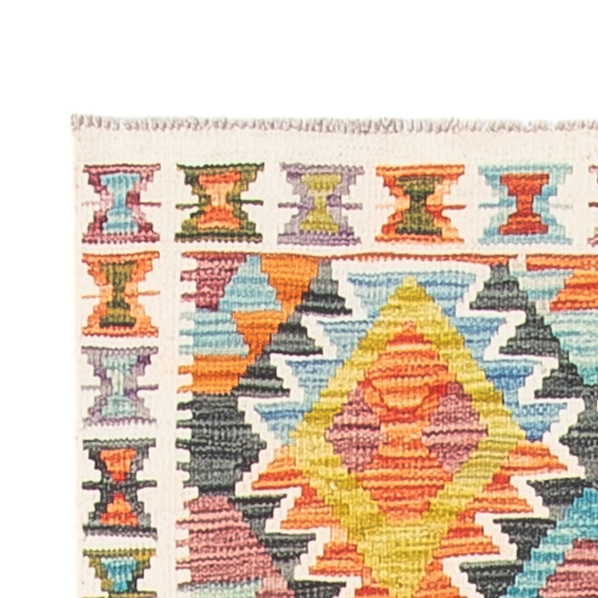 Loper Kelim tapijt - Splash - 281 x 80 cm - veelkleurig