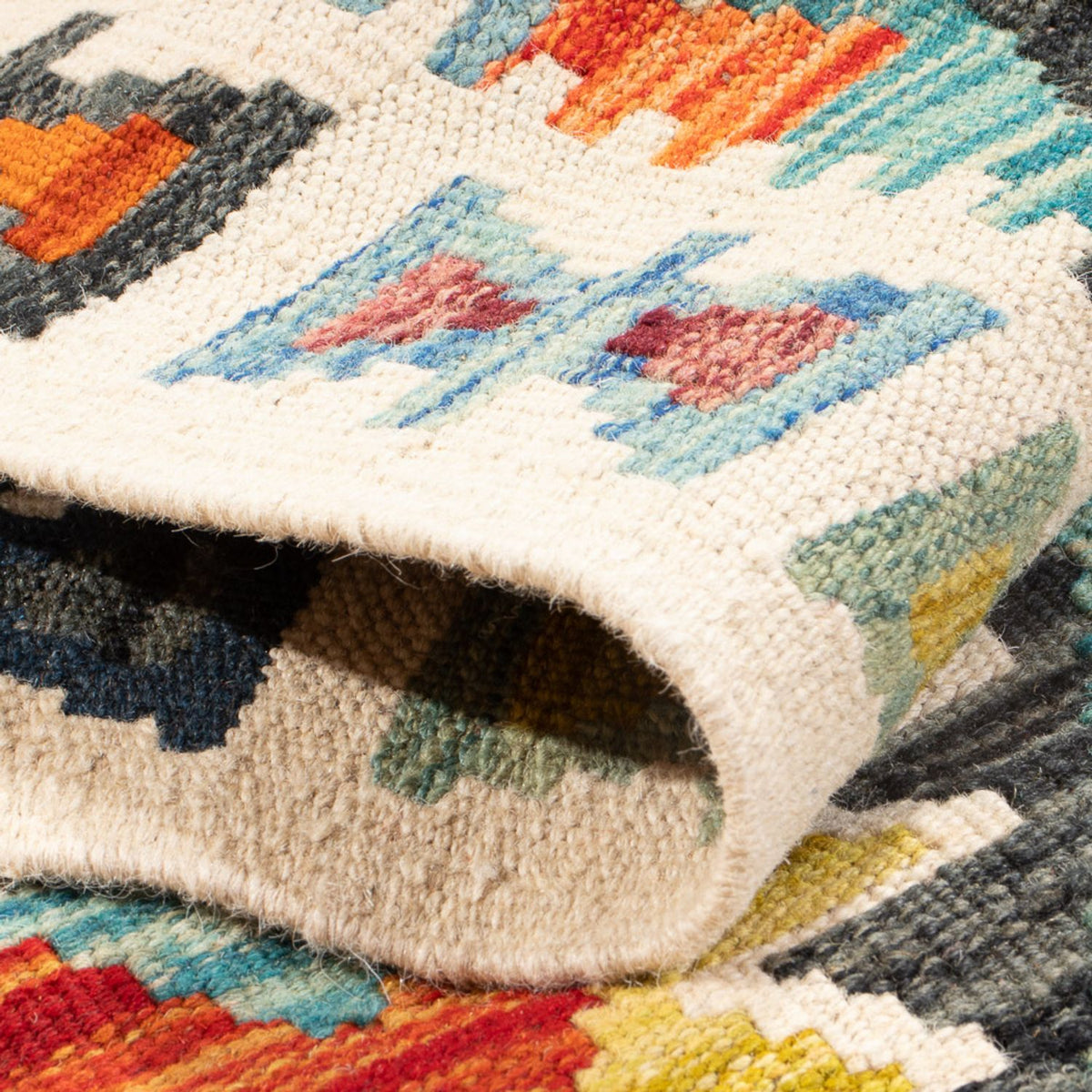 Loper Kelim tapijt - Splash - 281 x 80 cm - veelkleurig