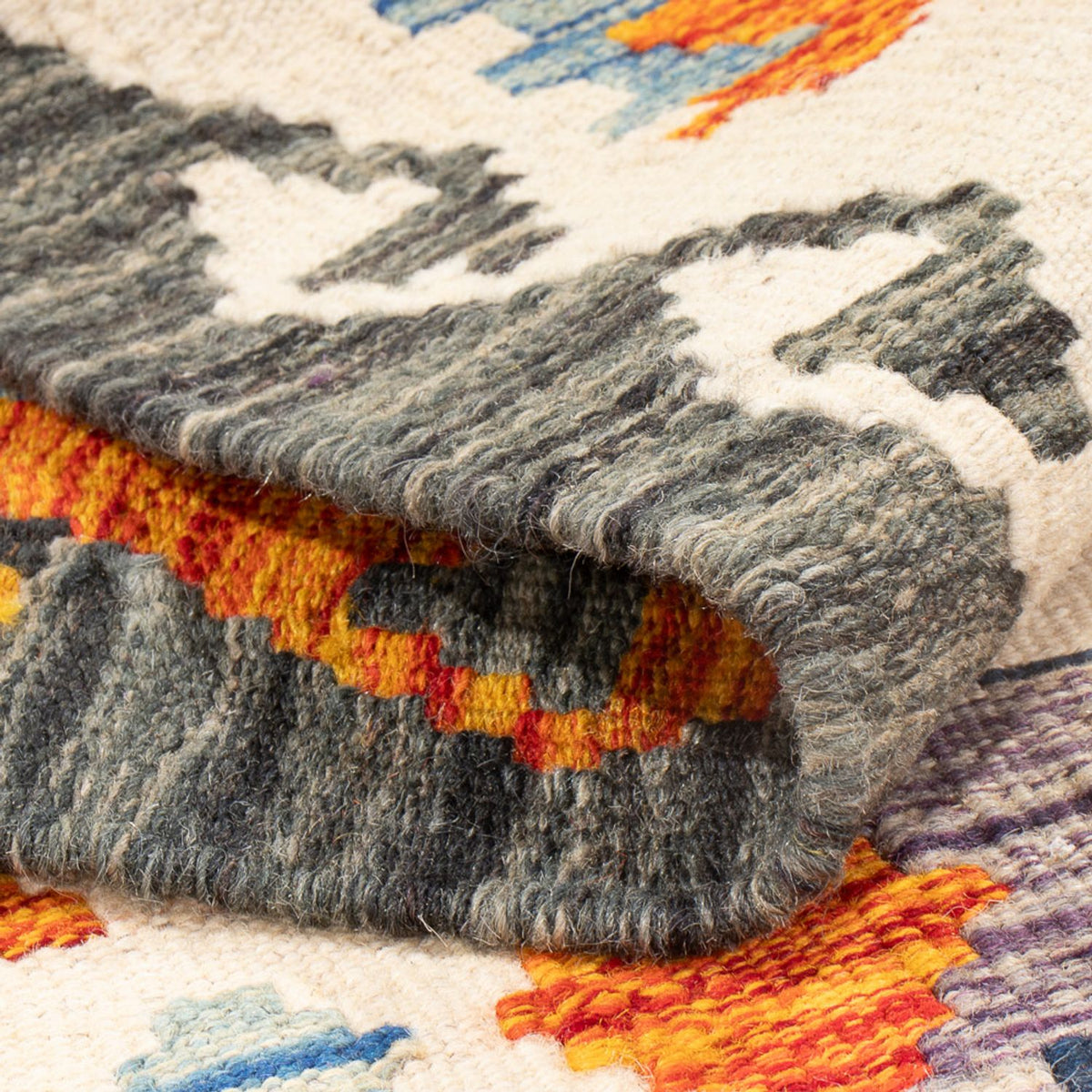 Loper Kelim tapijt - Splash - 299 x 86 cm - veelkleurig