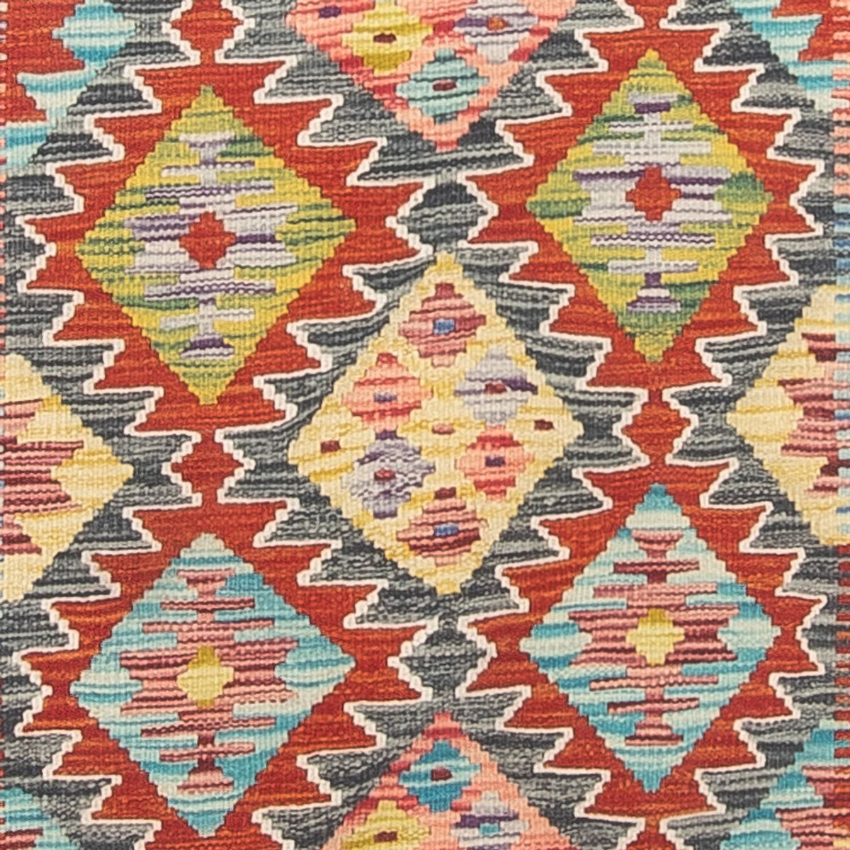 Loper Kelim tapijt - Splash - 286 x 78 cm - veelkleurig