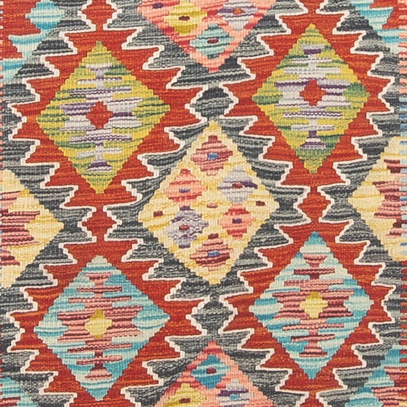 Loper Kelim tapijt - Splash - 286 x 78 cm - veelkleurig