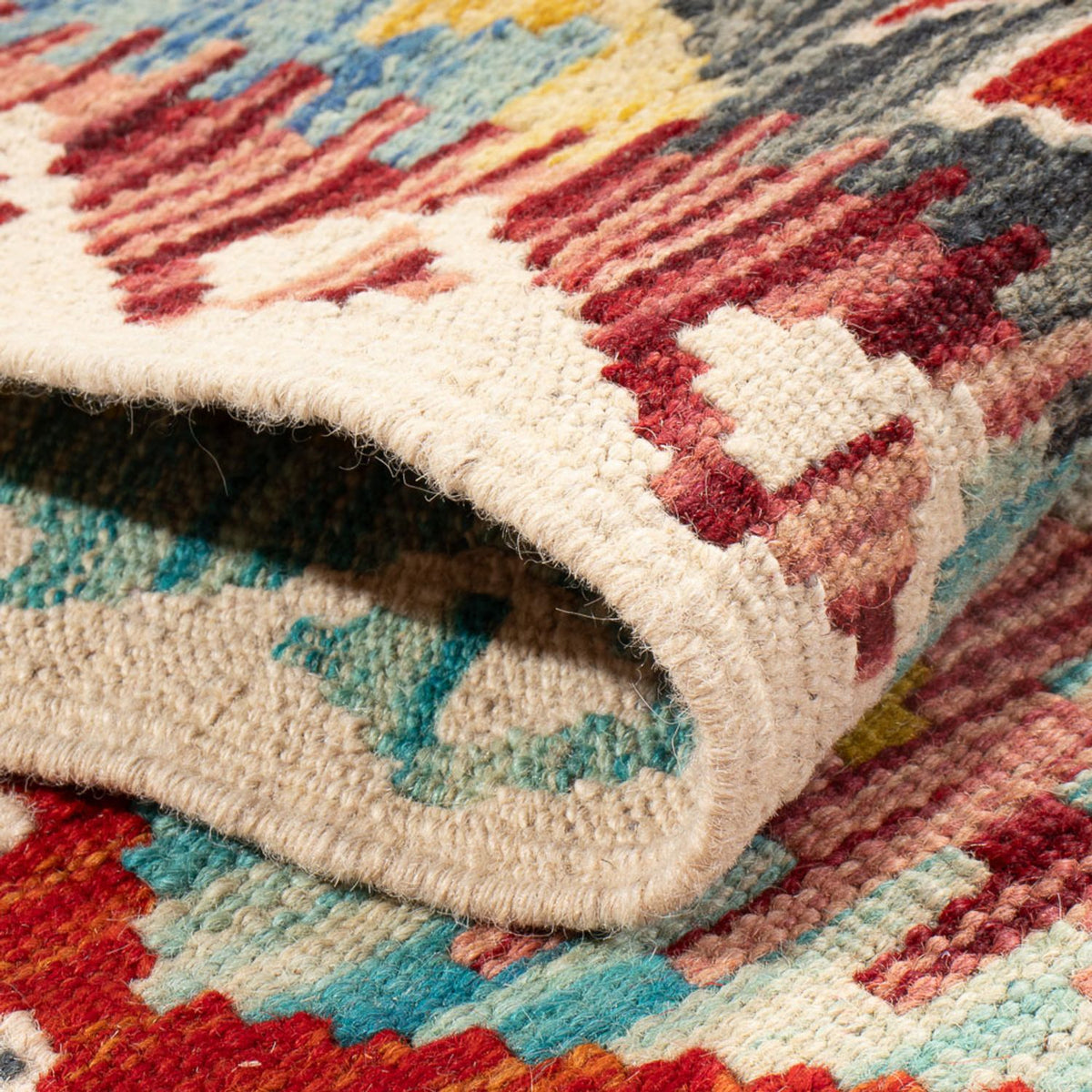 Loper Kelim tapijt - Splash - 286 x 78 cm - veelkleurig