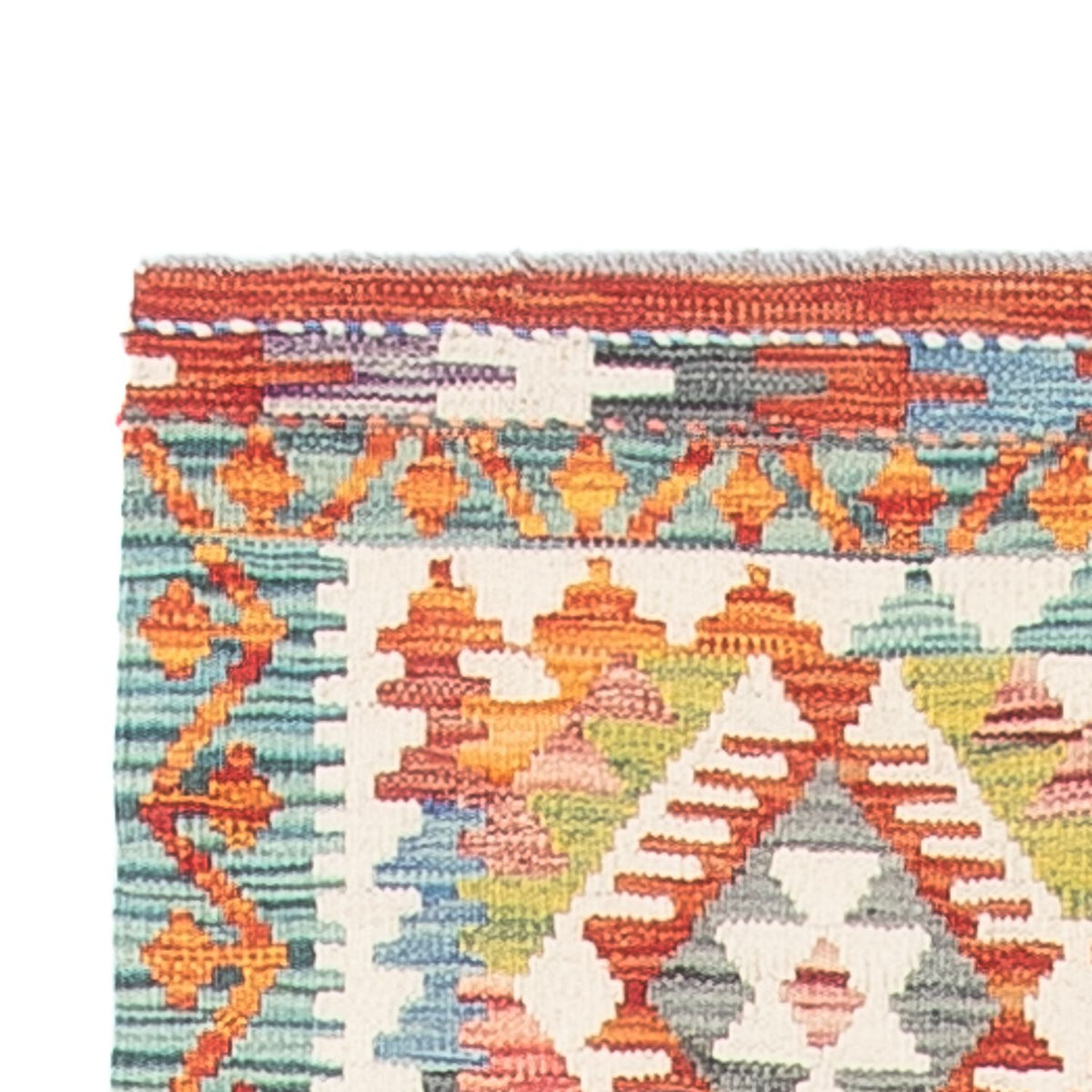 Loper Kelim tapijt - Splash - 297 x 80 cm - veelkleurig