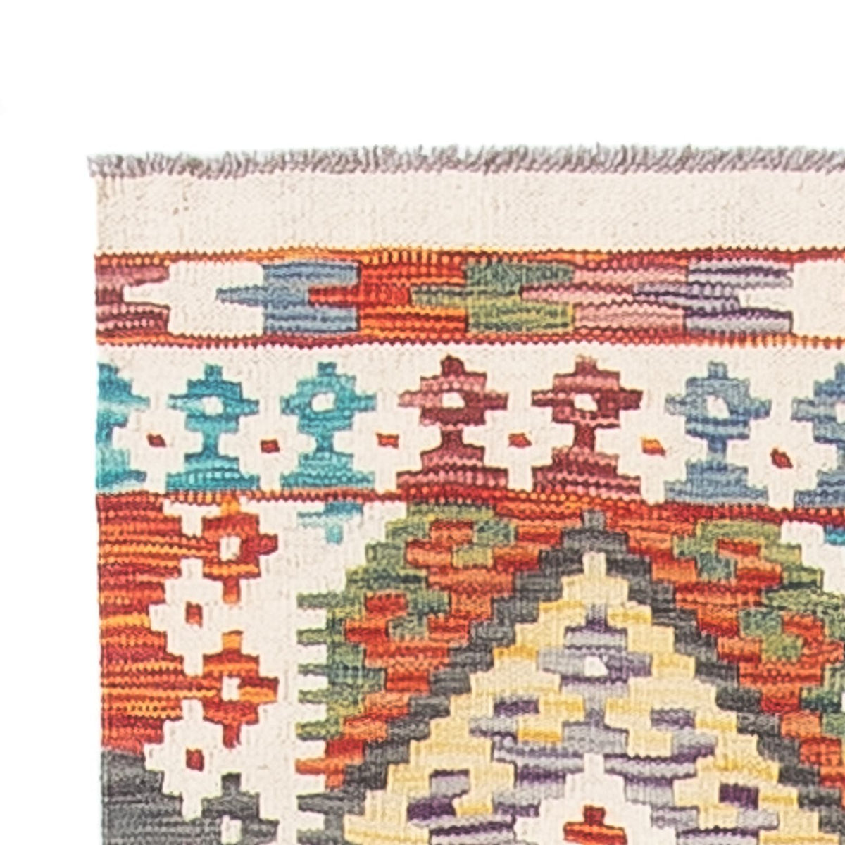 Loper Kelim tapijt - Splash - 255 x 74 cm - veelkleurig