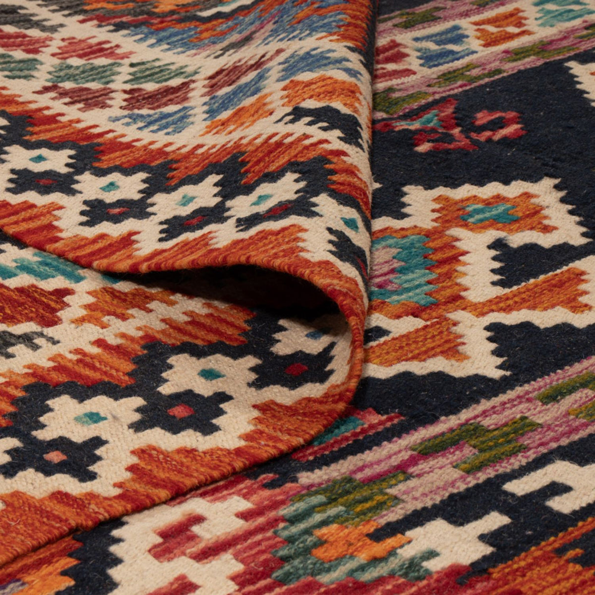 Kelim tapijt - Splash - 247 x 176 cm - veelkleurig