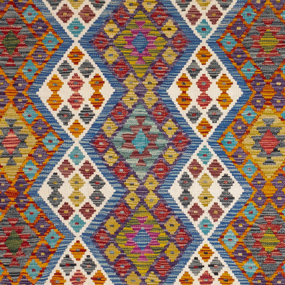 Kelim tapijt - Splash vierkant  - 207 x 203 cm - veelkleurig