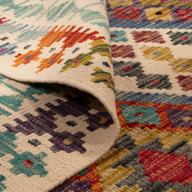 Kelim tapijt - Splash vierkant  - 207 x 203 cm - veelkleurig