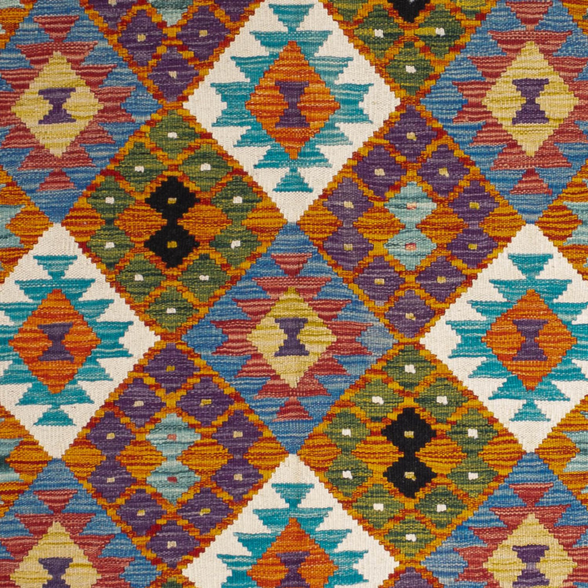 Kelim tapijt - Splash - 196 x 150 cm - veelkleurig