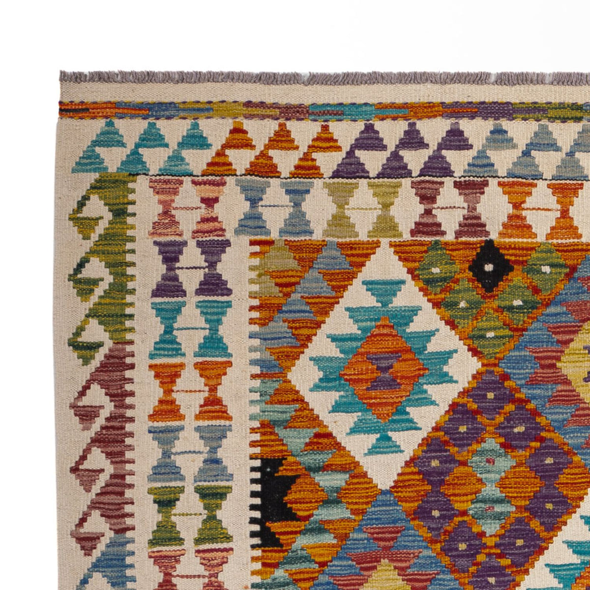 Kelim tapijt - Splash - 196 x 150 cm - veelkleurig