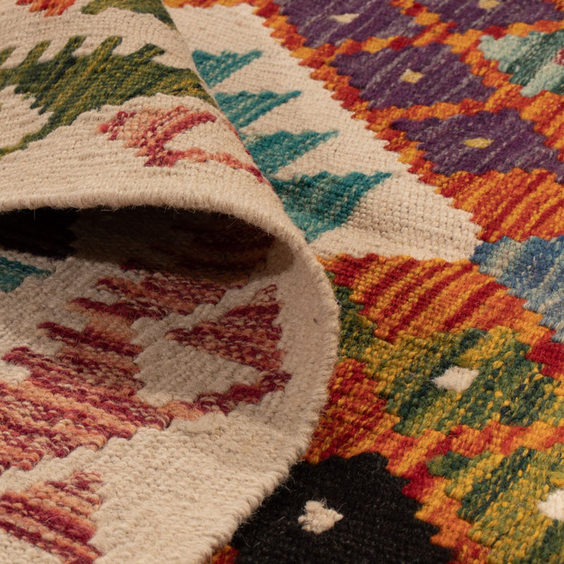 Kelim tapijt - Splash - 196 x 150 cm - veelkleurig