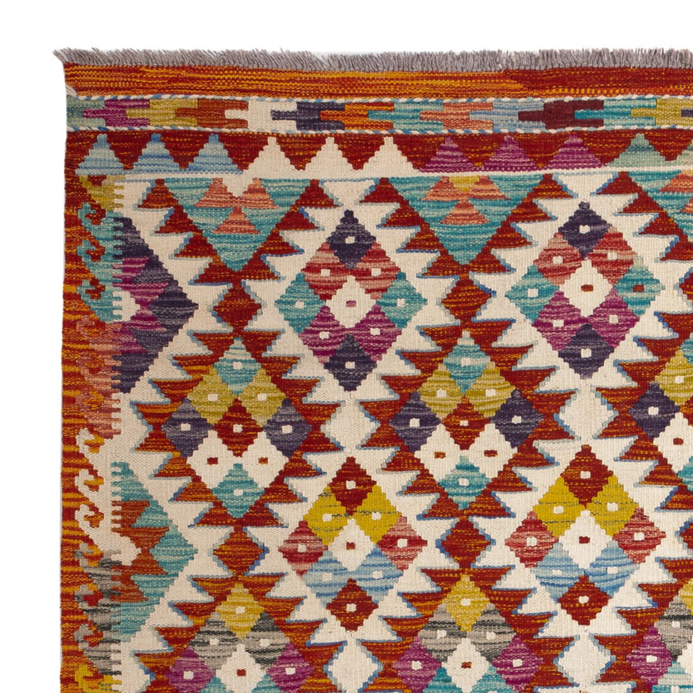 Kilim Maimana Tapijt 152x152cm - Wollen tapijt