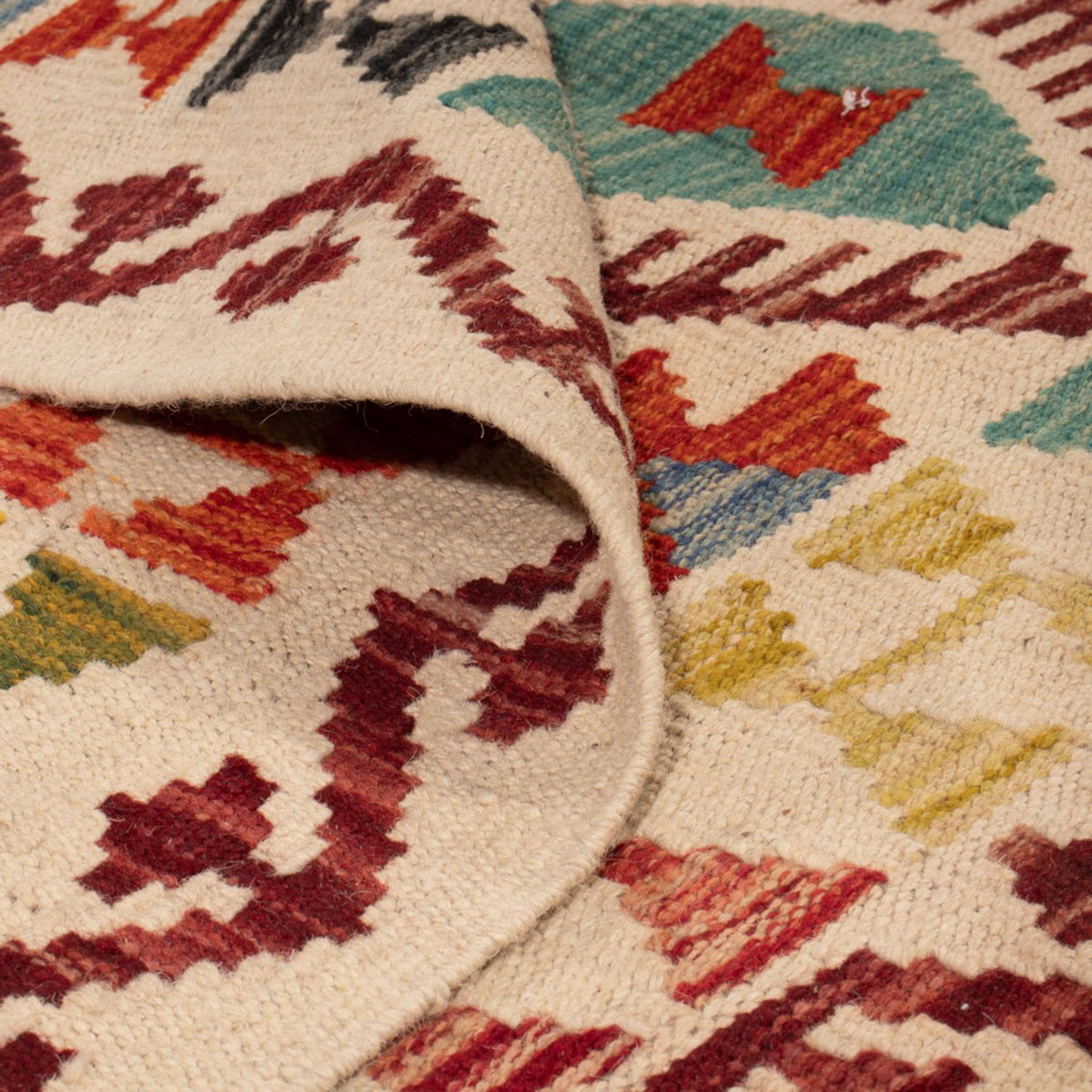 Kelim tapijt - Splash vierkant  - 154 x 143 cm - veelkleurig