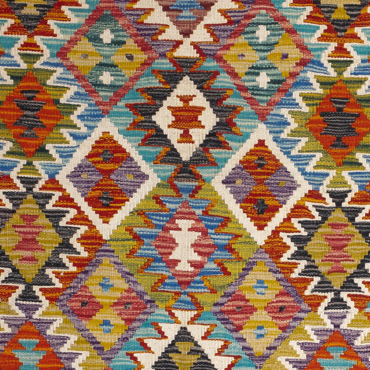 Kelim tapijt - Splash vierkant  - 154 x 154 cm - veelkleurig