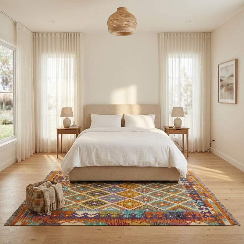 Kilim Maimana Tapijt 158x152cm - Wollen tapijt
