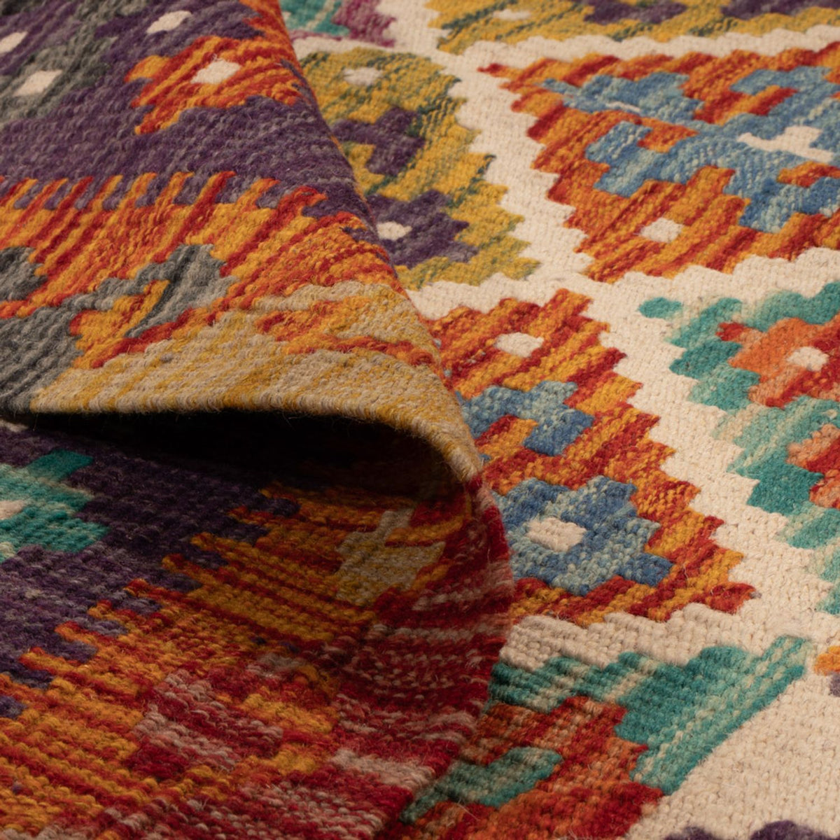 Kelim tapijt - Splash - 158 x 152 cm - veelkleurig