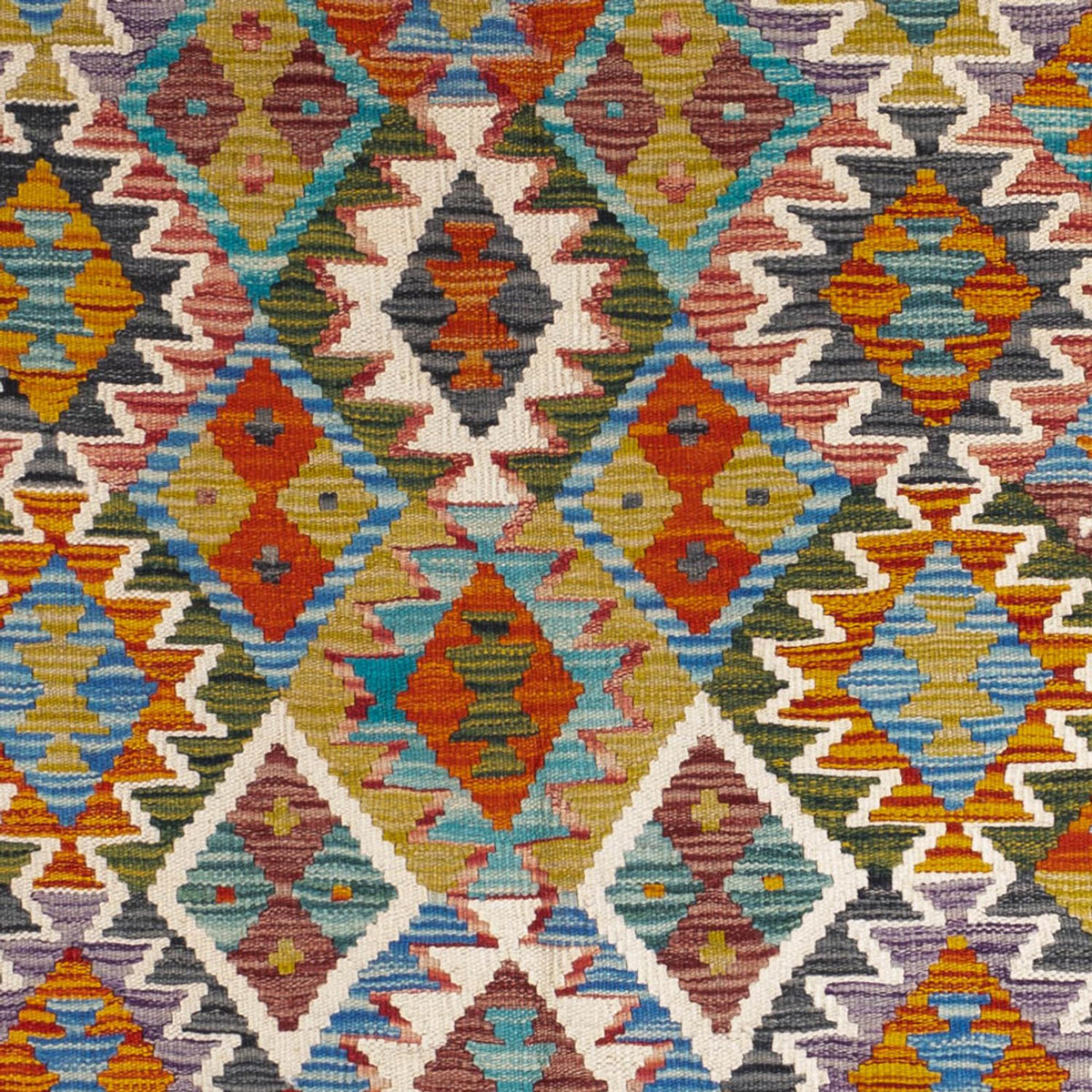 Kelim tapijt - Splash vierkant  - 154 x 152 cm - veelkleurig