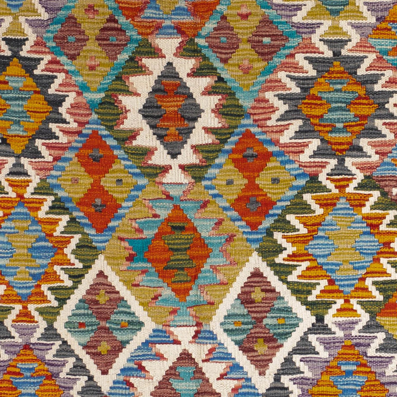 Kelim tapijt - Splash vierkant  - 154 x 152 cm - veelkleurig