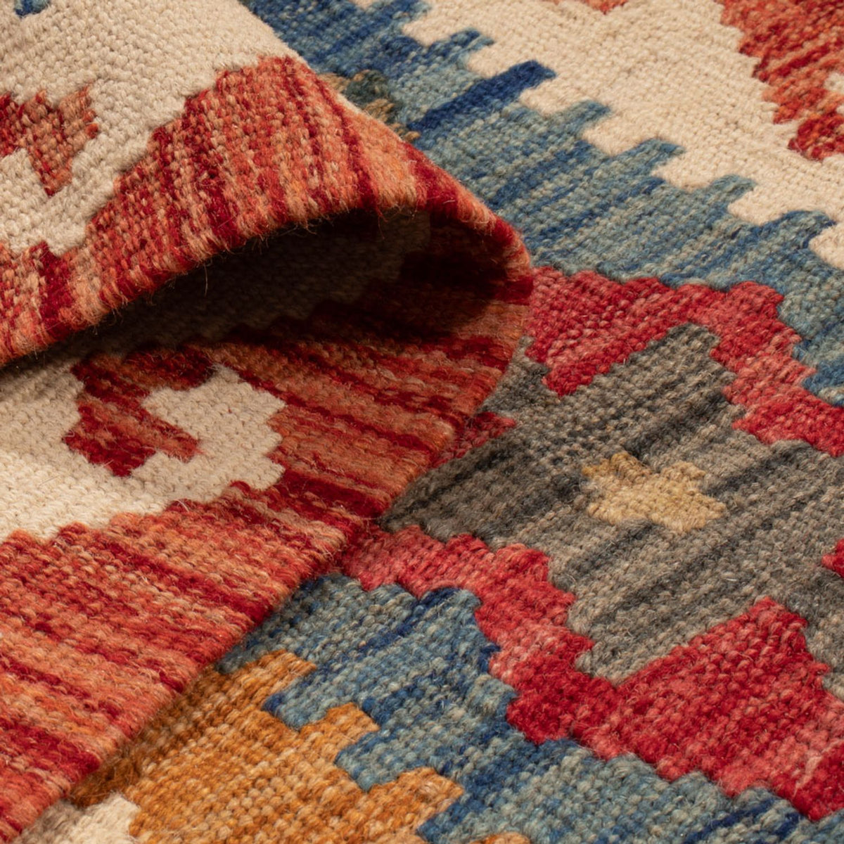 Loper Kelim tapijt - Splash - 255 x 82 cm - veelkleurig