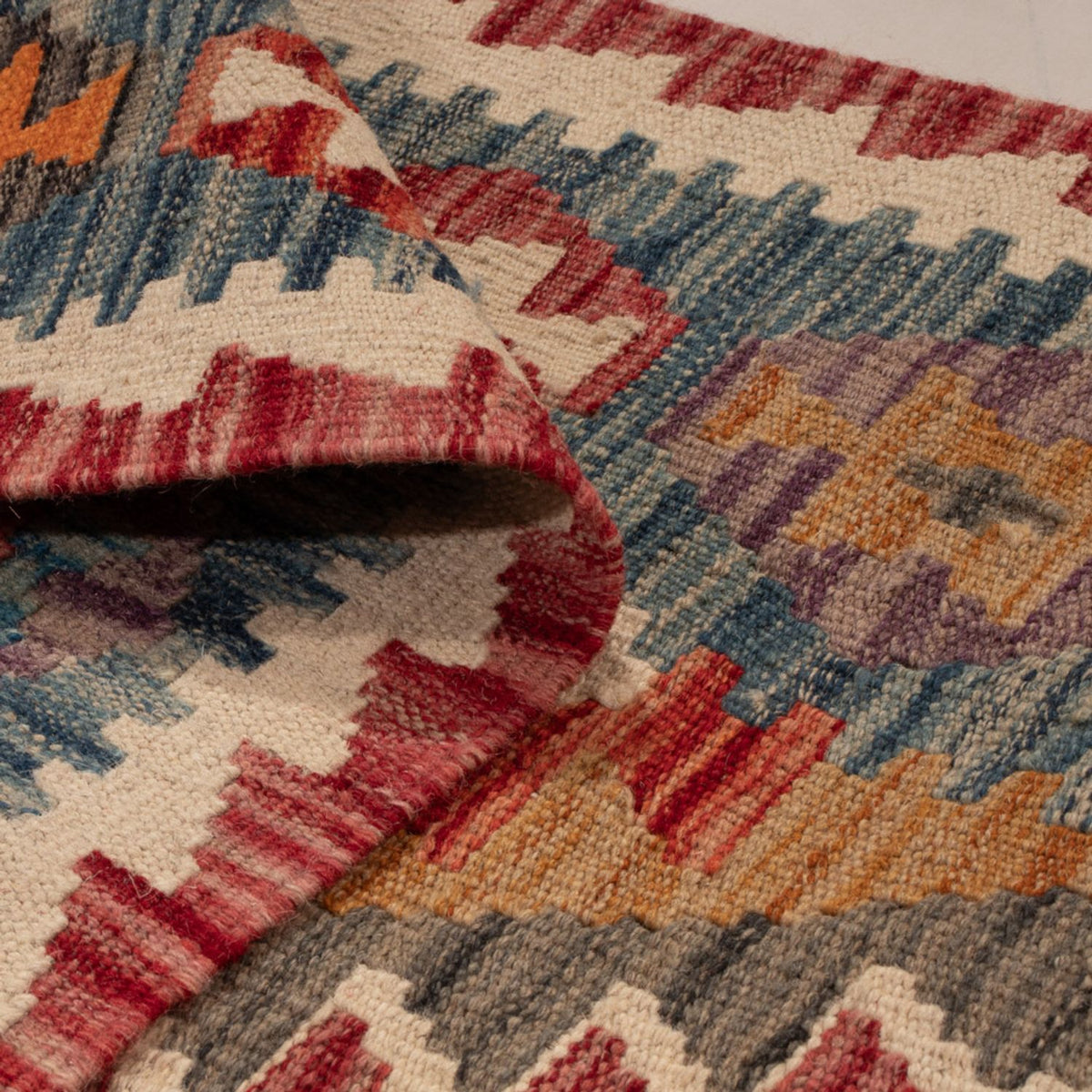 Loper Kelim tapijt - Splash - 243 x 79 cm - veelkleurig