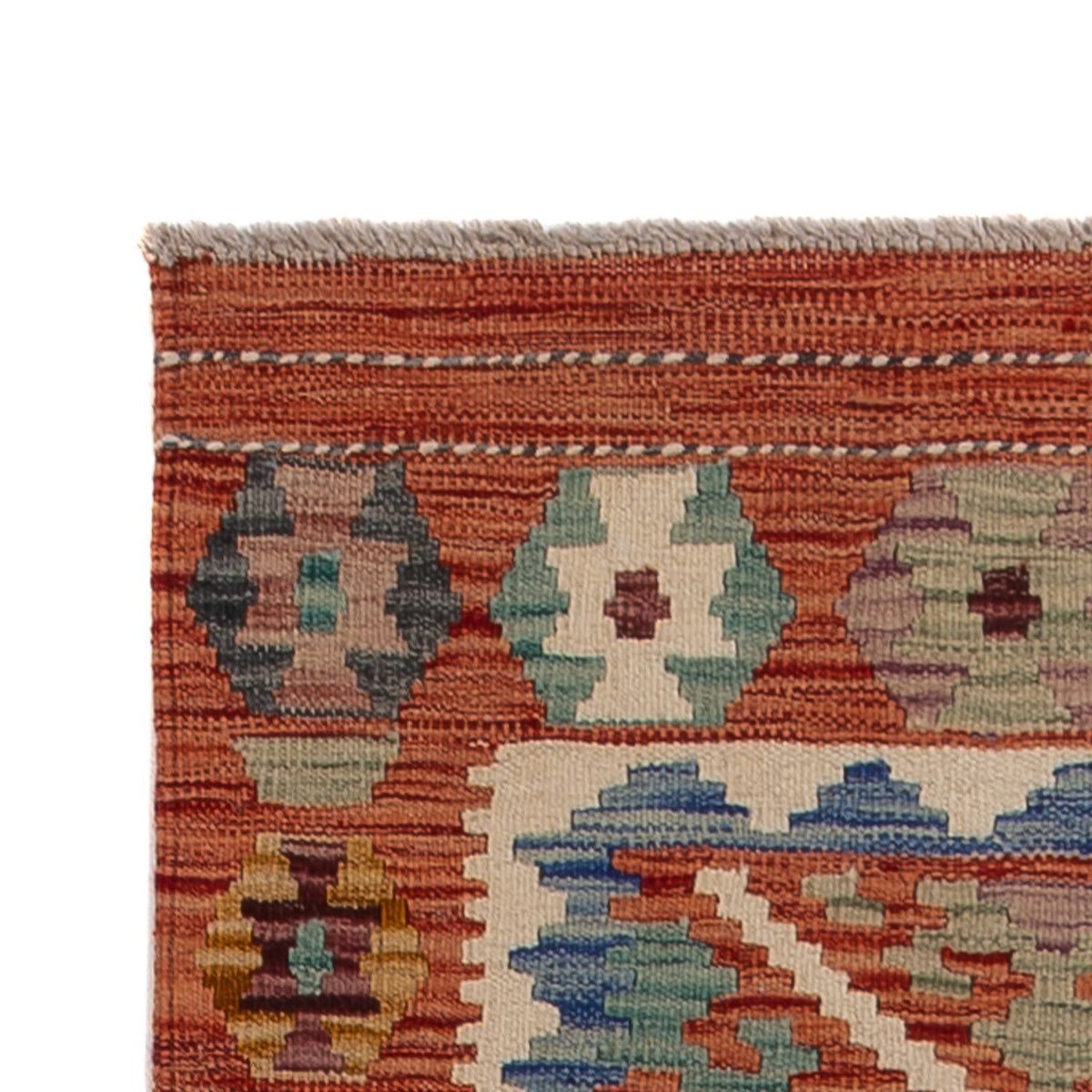 Loper Kelim tapijt - Splash - 246 x 76 cm - veelkleurig