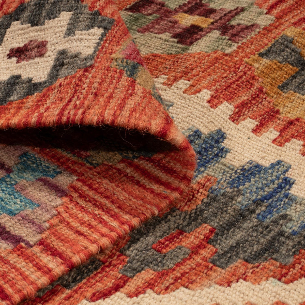 Loper Kelim tapijt - Splash - 246 x 76 cm - veelkleurig