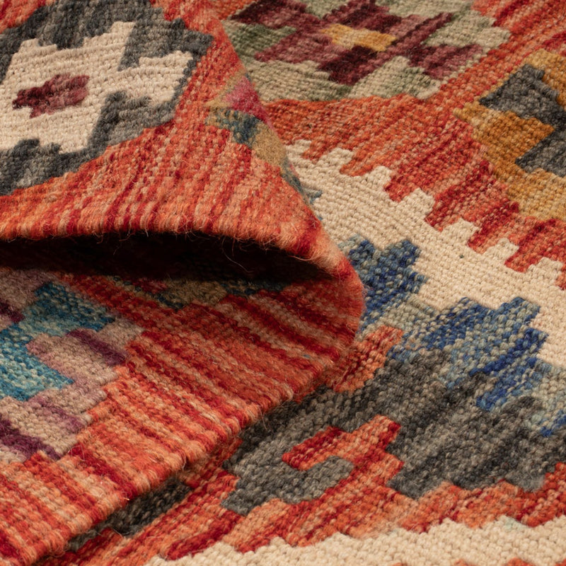 Loper Kelim tapijt - Splash - 246 x 76 cm - veelkleurig