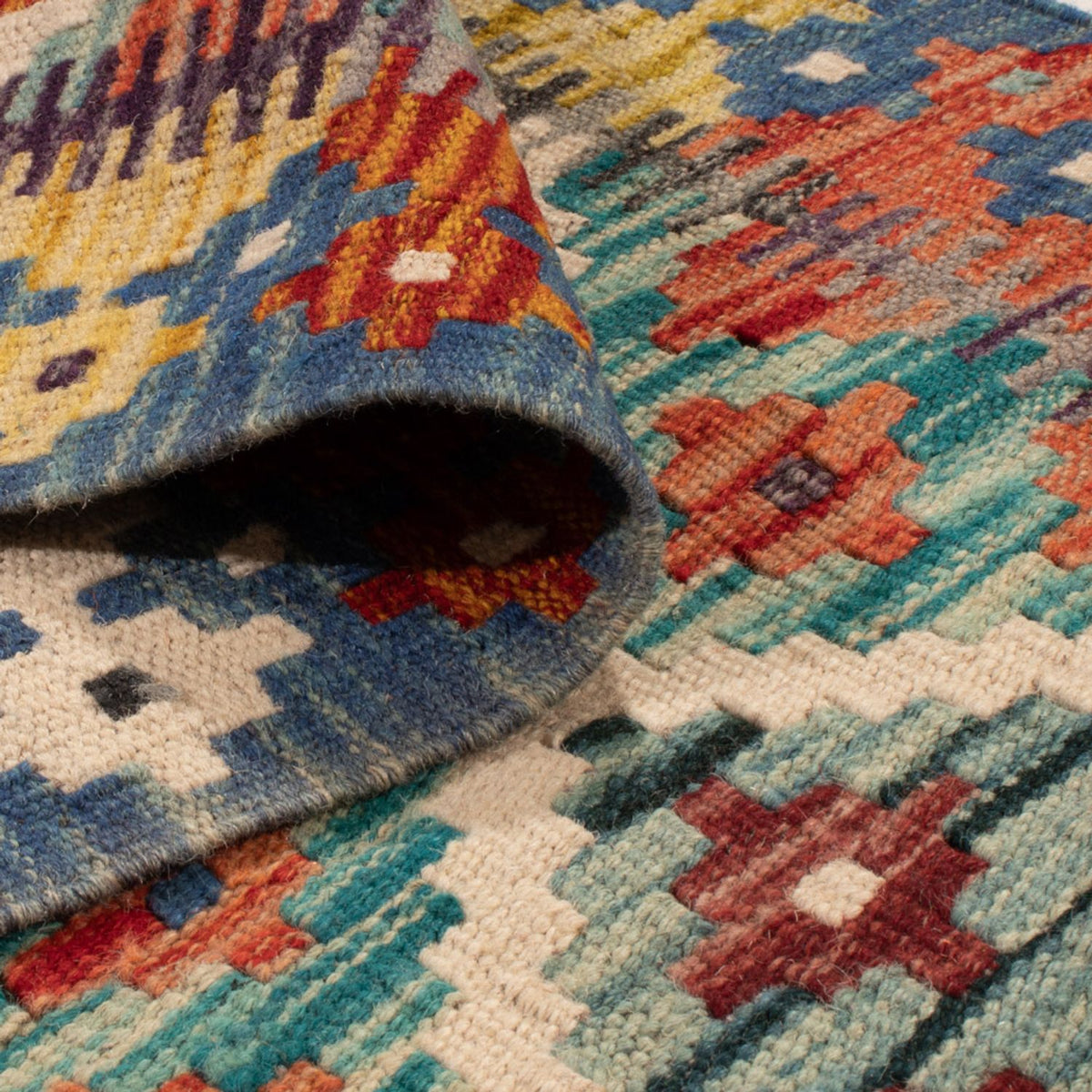 Loper Kelim tapijt - Splash - 239 x 79 cm - veelkleurig