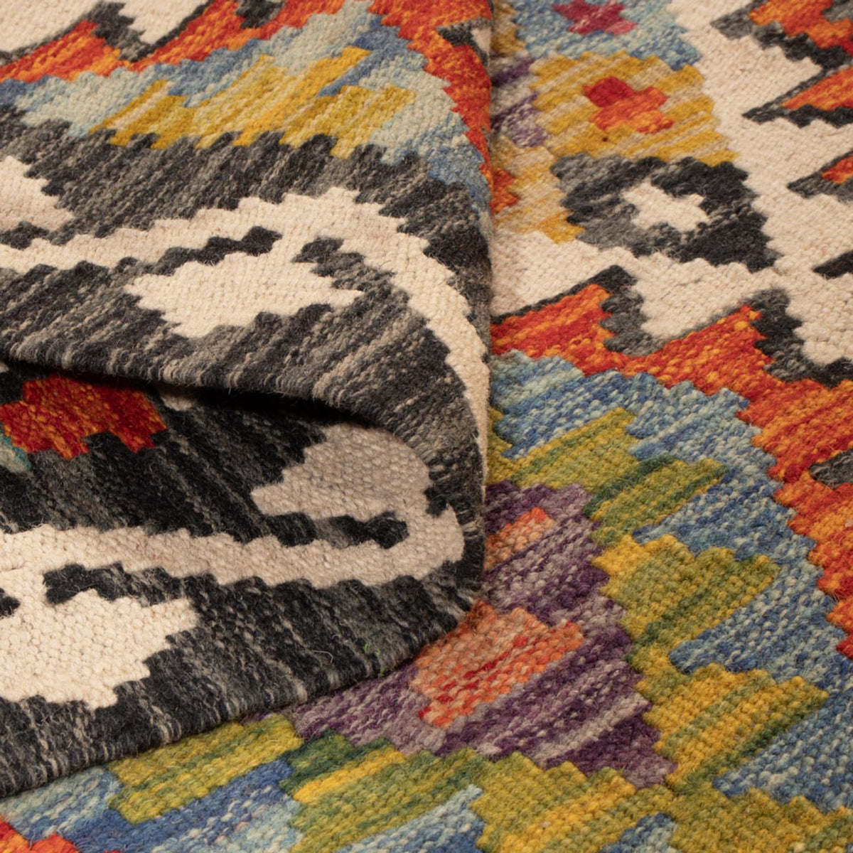 Loper Kelim tapijt - Splash - 193 x 80 cm - veelkleurig