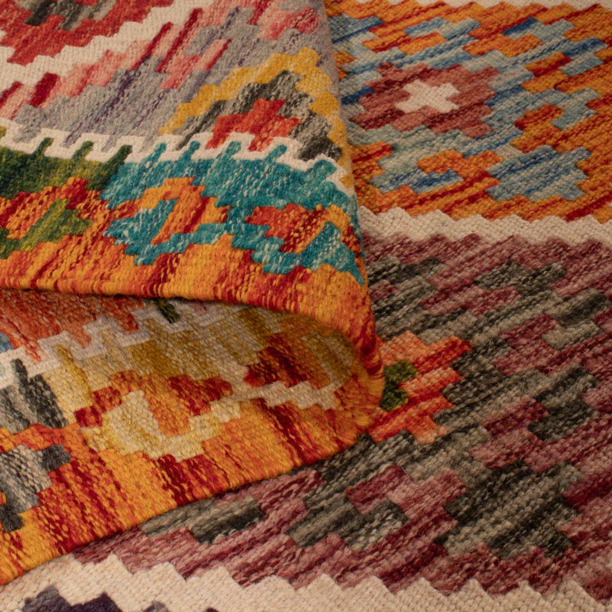 Kelim tapijt - Splash - 125 x 86 cm - veelkleurig