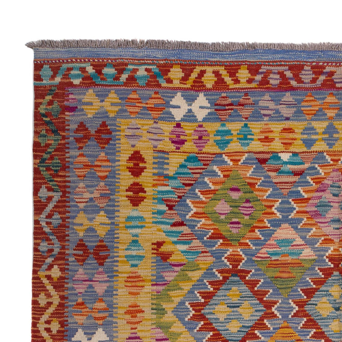 Kelim tapijt - Splash - 204 x 148 cm - veelkleurig