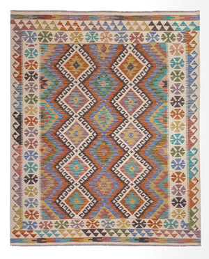 Kelim tapijt - Splash - 197 x 156 cm - veelkleurig
