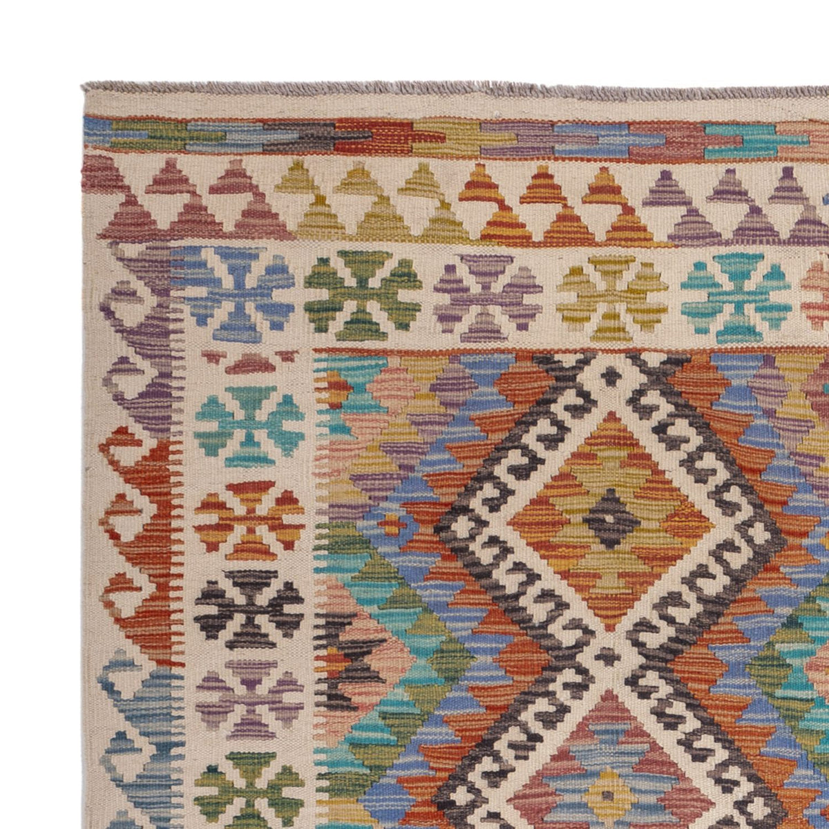 Kelim tapijt - Splash - 197 x 156 cm - veelkleurig