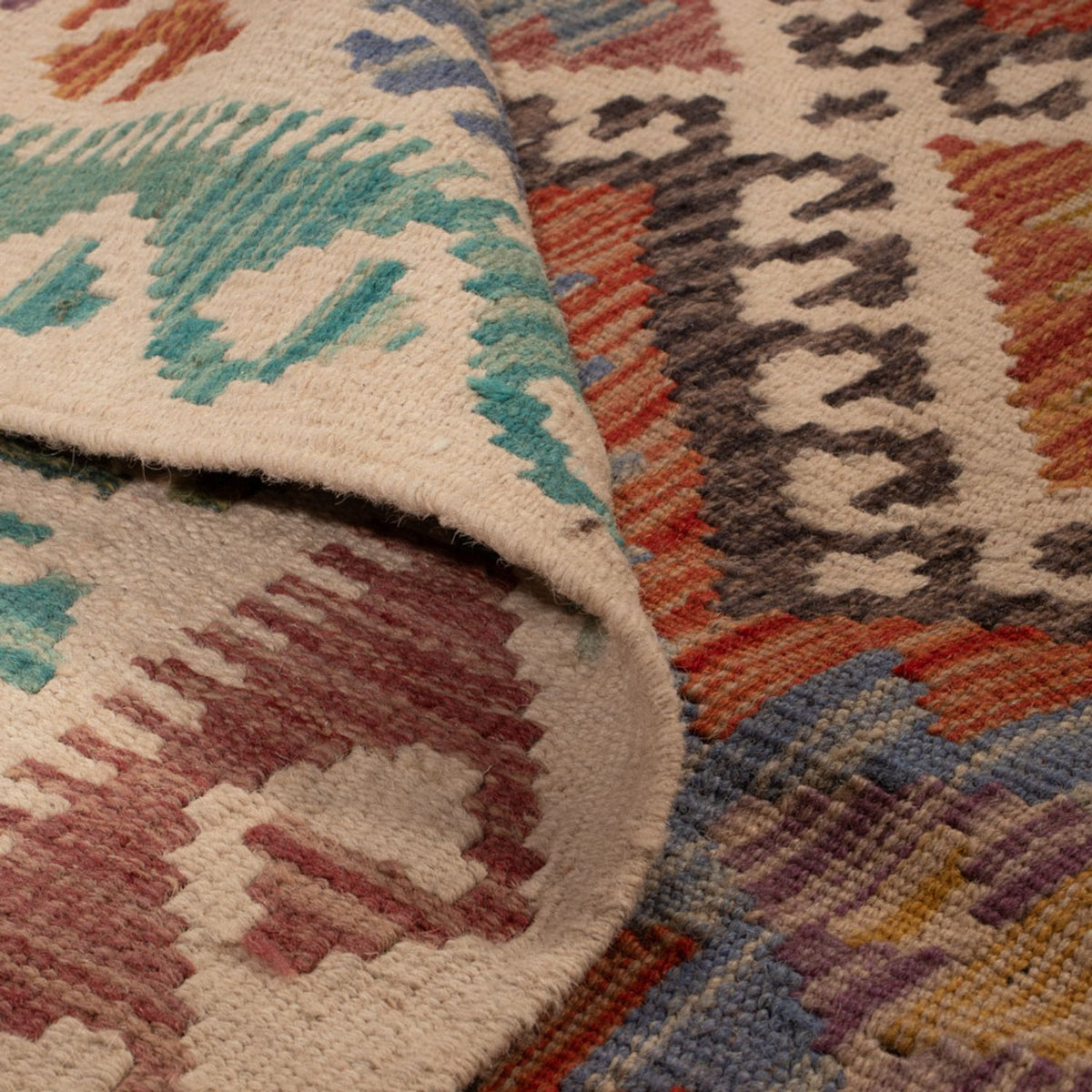 Kelim tapijt - Splash - 197 x 156 cm - veelkleurig