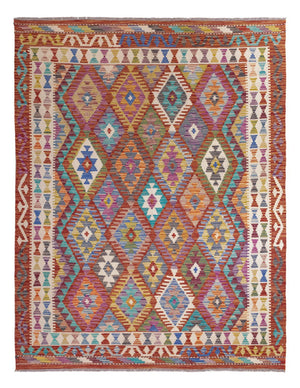 Kelim tapijt - Splash - 198 x 156 cm - veelkleurig