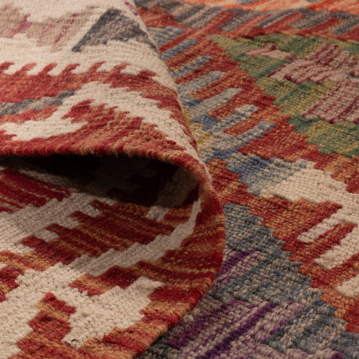 Kelim tapijt - Splash - 198 x 156 cm - veelkleurig