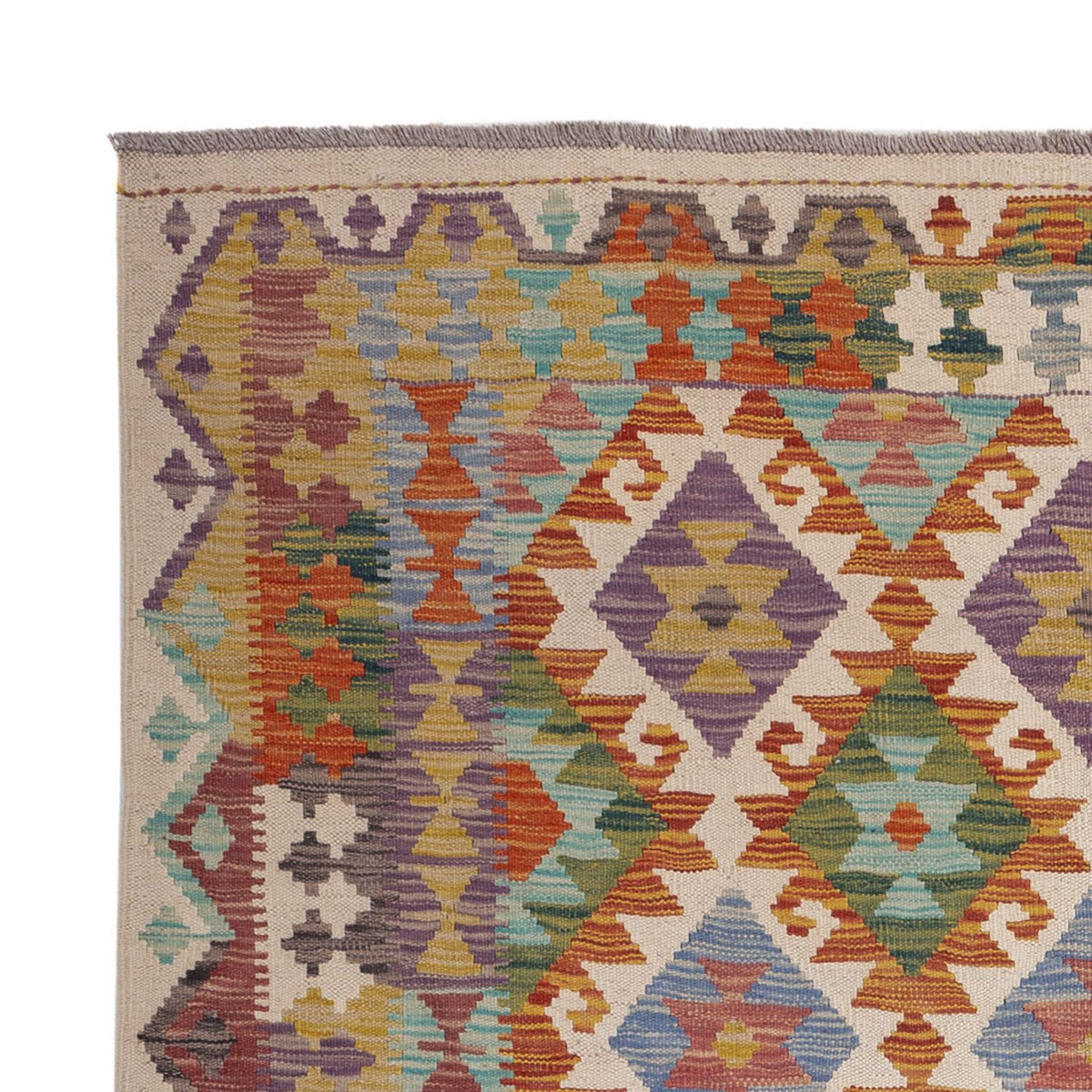 Kelim tapijt - Splash - 201 x 153 cm - veelkleurig