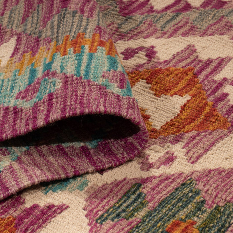 Loper Kelim tapijt - Splash - 295 x 80 cm - veelkleurig