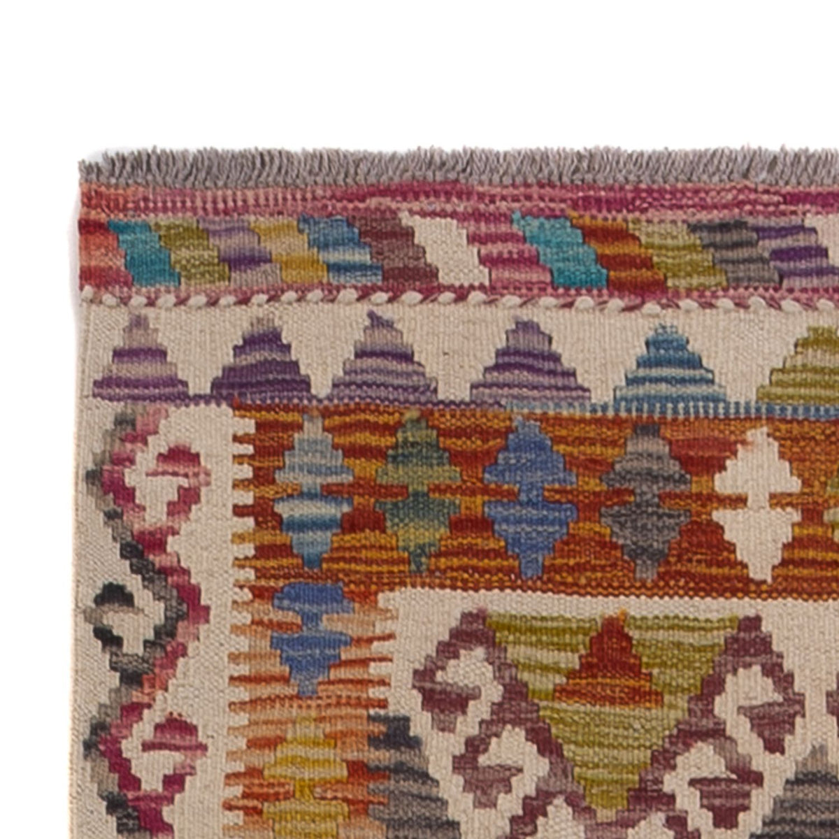 Loper Kelim tapijt - Splash - 301 x 79 cm - veelkleurig