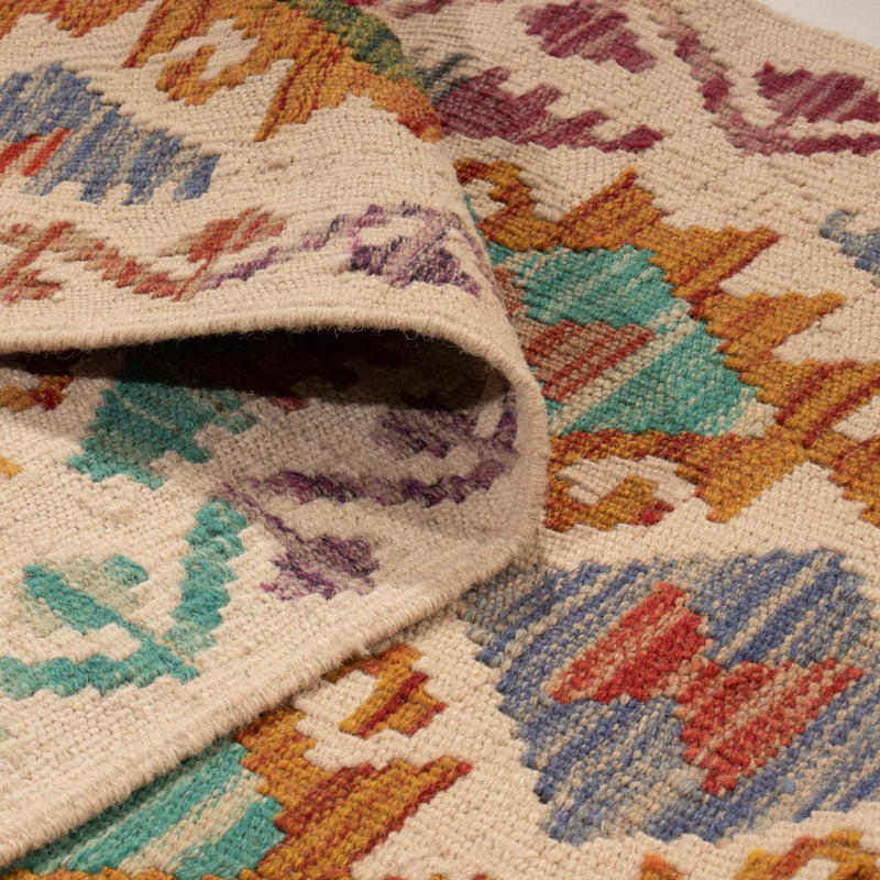 Loper Kelim tapijt - Splash - 301 x 81 cm - veelkleurig