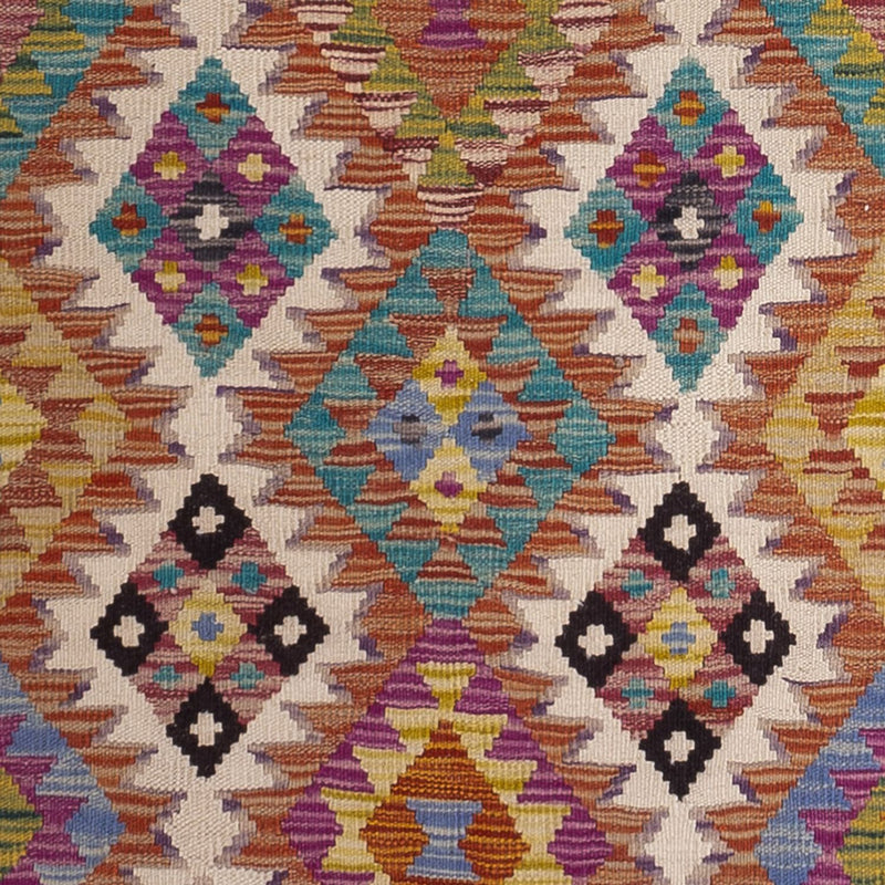 Loper Kelim tapijt - Splash - 295 x 85 cm - veelkleurig