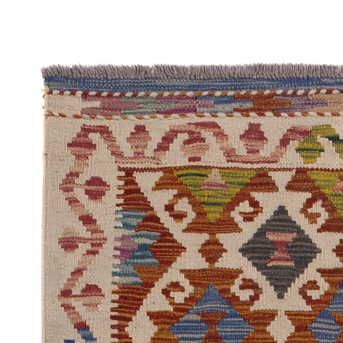 Loper Kelim tapijt - Splash - 269 x 84 cm - veelkleurig