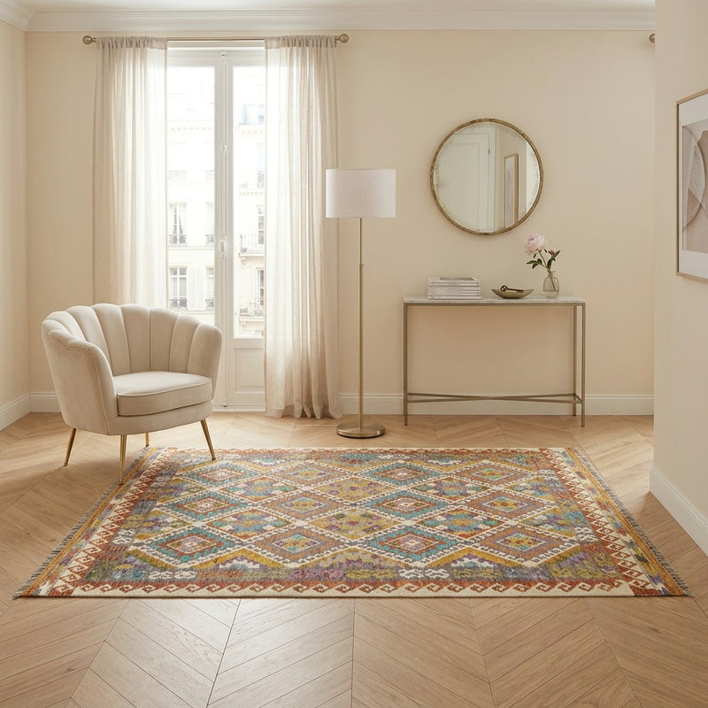 Kilim Maimana Tapijt 246x153cm - Wollen tapijt