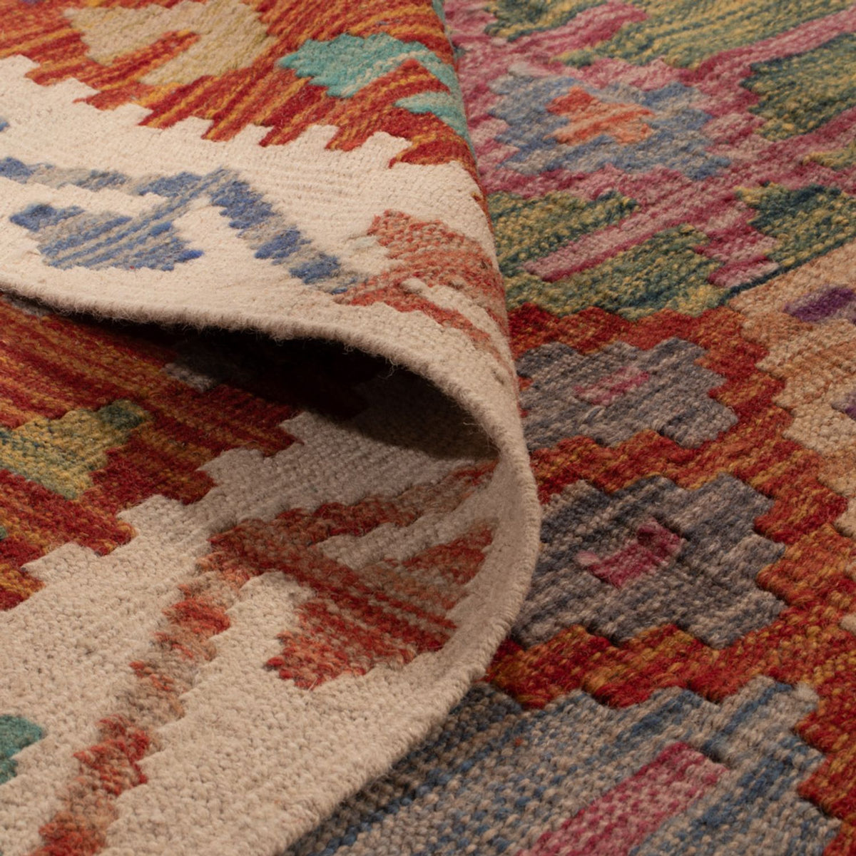 Kelim tapijt - Splash - 247 x 195 cm - veelkleurig