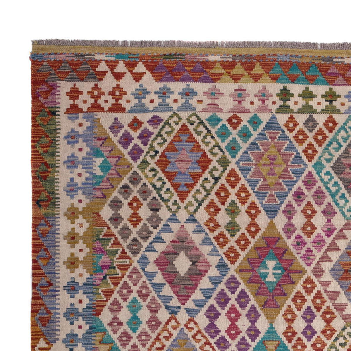 Kelim tapijt - Splash - 246 x 204 cm - veelkleurig