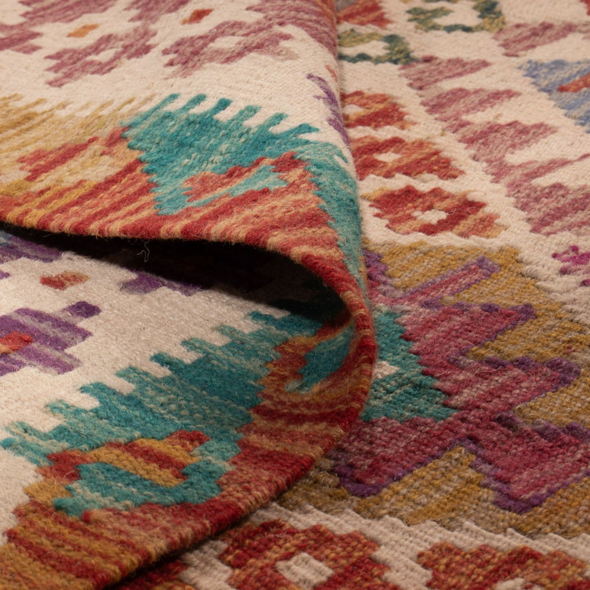 Kelim tapijt - Splash - 246 x 204 cm - veelkleurig